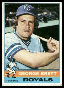 lot 73B image: George Brett 2ns Year 1976 Topps #19 Kansas City Royals Baseball Card