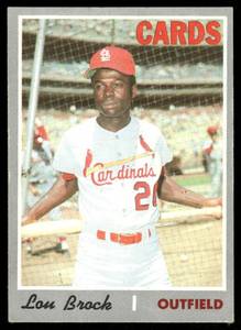 lot 83B image: Lou Brock 1970 Topps #330 St. Louis Cardinals Baseball Card