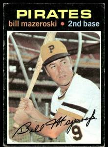 lot 85B image: Bill Mazeroski 1971 Topps #110 Pittsburgh Pirates Baseball Card