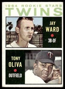 lot 88A image: 1964 Twins Rookie Stars - Jay WardTony Oliva 1964 Topps #116 Minnesota Twins Baseball Card