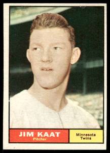 lot 89A image: Jim Kaat 1961 Topps #63 Minnesota Twins Baseball Card