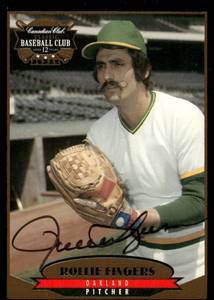 lot 90A image: Rollie Fingers Auto 1996 Canadian Club Classic Whiskey Baseball Club Classic Stars of the Game Autographs #6  Baseball Card