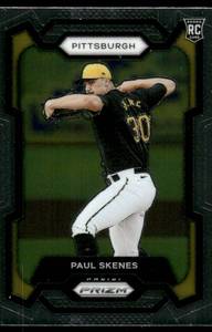 lot 92A image: Paul Skenes RC 2024 Panini Prizm Green #118 Pittsburgh Pirates Baseball Card