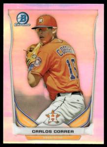 lot 95A image: Carlos Correa RC 2014 Bowman Draft Picks & Prospects Chrome Top #CTP-3 Houston Astros Baseball Card