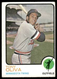 lot 96B image: Tony Oliva 1973 Topps #80 Minnesota Twins Baseball Card