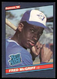 lot 98B image: Fred McGriff RC 1986 Donruss #28 Toronto Blue Jays Baseball Card