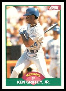 lot 100A image: Ken Griffey Jr. RC 1989 Score Rookie & Traded #100T Seattle Mariners Baseball Card