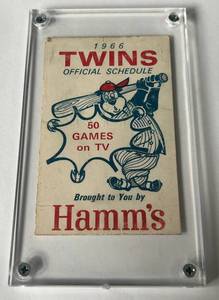lot 28A image: 1966 Minnesota Twins Hamms Beer Official Pocket Schedule Vintage Baseball