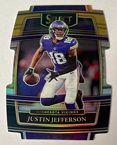 lot 33B image: Justin Jefferson Die Cut 2021 Select Prizm #23 Minnesota Vikings Football Card