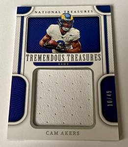 lot 34A image: Cam Akers 49 Jumbo Relic 2022 National Tremendous Treasures #TRE-CAK Football Card