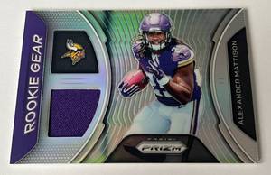 lot 81A image: Alexander Mattison Relic RC 2019 Prizm Rookie Gear #RG-AM Minnesota Vikings Football Card