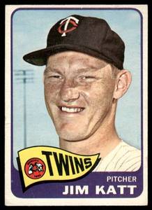lot 102A image: Jim Kaat 1965 Topps #62 Minnesota Twins Baseball Card