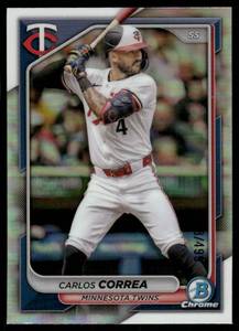 lot 103B image: Carlos Correa 318499 2023 Bowman Chrome #53 Minnesota Twins Baseball Card