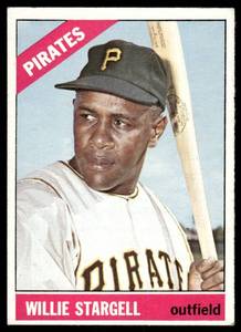 lot 105B image: Willie Stargell 1966 Topps #255 Pittsburgh Pirates Baseball Card
