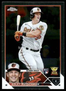 lot 111A image: Adley Rutschman RC 2023 Topps Chrome #1 Baltimore Orioles Baseball Card