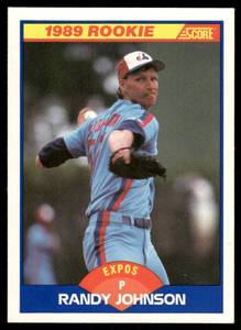 lot 111B image: Randy Johnson RC 1989 Score #645 Montreal Expos Baseball Card
