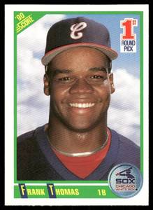 lot 112B image: Frank Thomas RC 1990 Score #663 Chicago White Sox Baseball Card