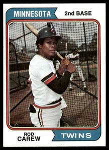 lot 113B image: Rod Carew 1974 Topps #50 Minnesota Twins Baseball Card
