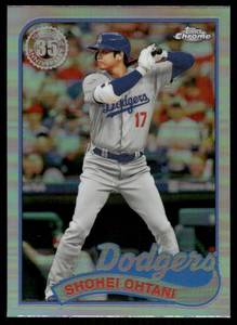 lot 141B image: Shohei Ohtani 2024 Topps Chrome 1989 Baseball #89CB-5 Los Angeles Dodgers Baseball Card
