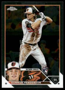 lot 142B image: Gunnar Henderson 2023 Topps Chrome #2 Baltimore Orioles Baseball Card