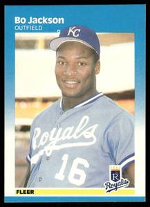 lot 131B image: Bo Jackson RC 1987 Fleer #369 Kansas City Royals Baseball Card