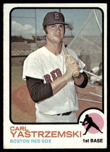 lot 132B image: Carl Yastrzemski 1973 O-Pee-Chee #245 Boston Red Sox Baseball Card