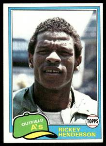 lot 137B image: Rickey Henderson 2nd Year 1981 Topps #261 Oakland Athletics Baseball Card