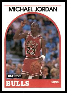 lot 46A image: Michael Jordan 1989 Hoops #200 Chicago Bulls Basketball Card