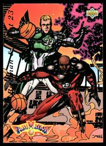 lot 49A image: Larry BirdMichael Jordan 1992 Upper Deck FaniMation #510 Boston CelticsChicago Bulls Basketball Card