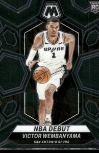 lot 114B image: Victor Wembanyama RC 2023 Panini Mosaic #257 San Antonio Spurs Basketball Card
