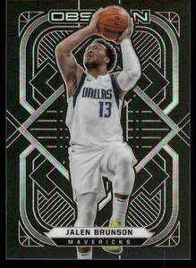lot 121B image: Jalen Brunson 2020 Panini Obsidian #61 Dallas Mavericks Basketball Card