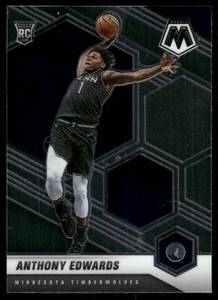 lot 124A image: Anthony Edwards RC 2021 Mosaic #1 Minnesota Timberwolves Basketball Card