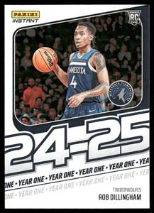 lot 126B image: Rob Dillingham RC 2025 Instant Basketball Year One #YO-8 Minnesota TimberwolvesYO-8 Basketball Card