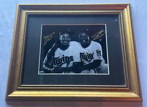 lot 22D image: Byron Buxton and Migues Sano Signed, Matted, and Framed Photo - Minnesota Twins Baseball