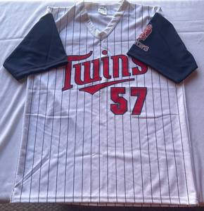 lot 38D image: Johan Santana Minnesota Twins Baseball Jersey