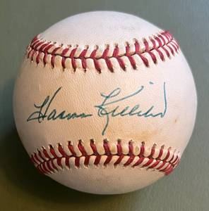 lot 12D image: Harmon Killebrew Signed Baseball Rawlings OALB Brown Ball - Minnesota Twins