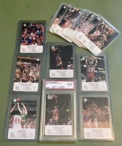 lot 18C image: 1988 Fornier Estrellas Complete Basketball Set w Michael Jordan Graded 9 Mint, Bird, Magic, Kareem, Barkley, Olajuwan and more