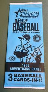 lot 30C image: 2014 Topps Heritage Baseball 3-Card Advertising Panel in Package