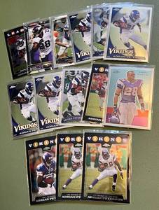 lot 176 image: Adrian Peterson 14-Card Chrome Football Lot Minnesota Vikings