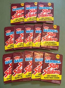 lot 197 image: 1988 Fleer Baseball Star Stickers 13 Pack Lot