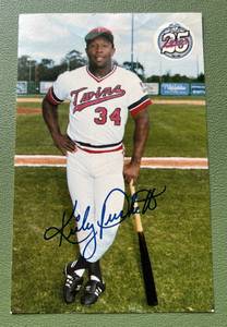 lot 66D image: Kirby Puckett 1986 2nd Year Post Card by Park Press - Minnesota Twins 25th Year Anniversary