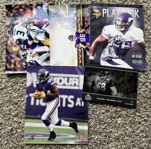 lot 69D image: 5 Minnesota Vikings Autographs - Cordarelle Patterson, Anthony Barr, Mike Morris, Brian Robinson