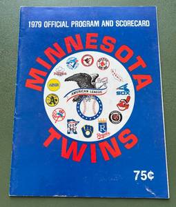 lot 79D image: Minnesota Twins Baseball 1979 Official Program and Scorecard