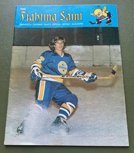 lot 85D image: Minnesota Fighting Saints Hockey Official Magazine 1973 Game Program