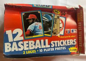 lot 204 image: 1983 Fleer Baseball Stickers Card Box