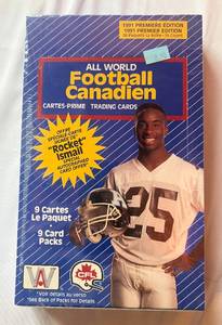 lot 206 image: 1991 All World Canadian Football New Sealed Card Pack Box
