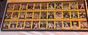 lot 216 image: Framed Uncut Sheet Drakes Big Hitters Set Baseball Cards