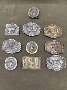 lot 7 image: Vintage Livestock Belt Buckles Lot
