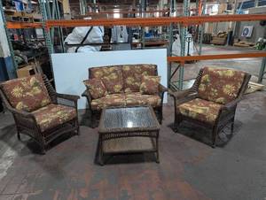 lot 12X image: Wicker Patio Furniture Set with Cushions  269