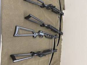 lot 38 image: Set of 3 Archery Crossbows